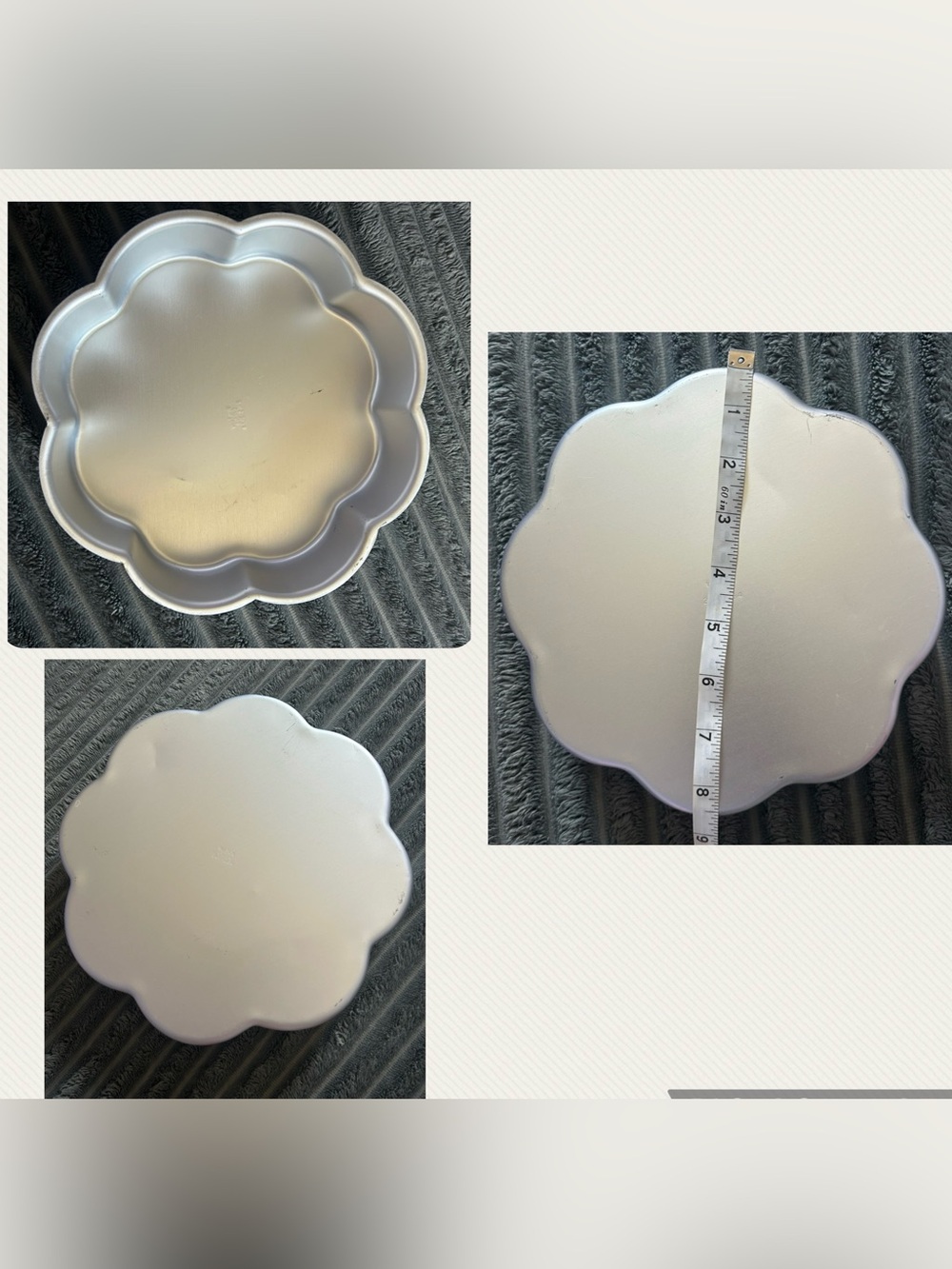 Silver Floral Nesting Cake Pan Set of 4- Home Kitchen Bakeware - Picture 6 of 13